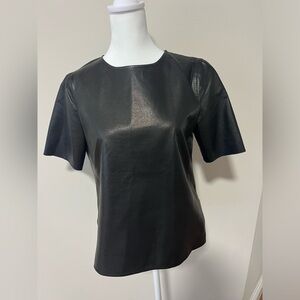 Vince 100% Lamb Leather T-Shirt. Pristine. Size S.